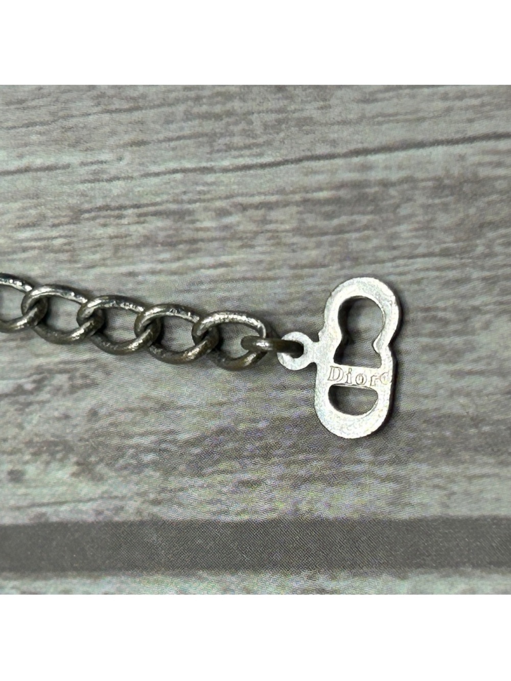 DIOR VTG Y2K Palladium-Plated Cube Logo Necklace Silver-Tone Vintage 2000s EUC - Picture 8 of 11